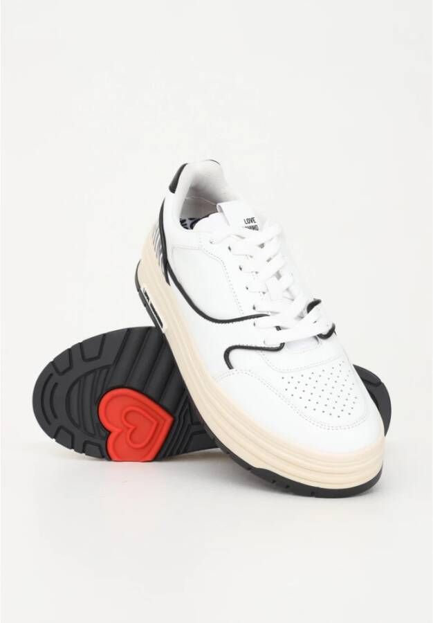 Love Moschino Witte Casual Sneakers voor Vrouwen Wit Dames