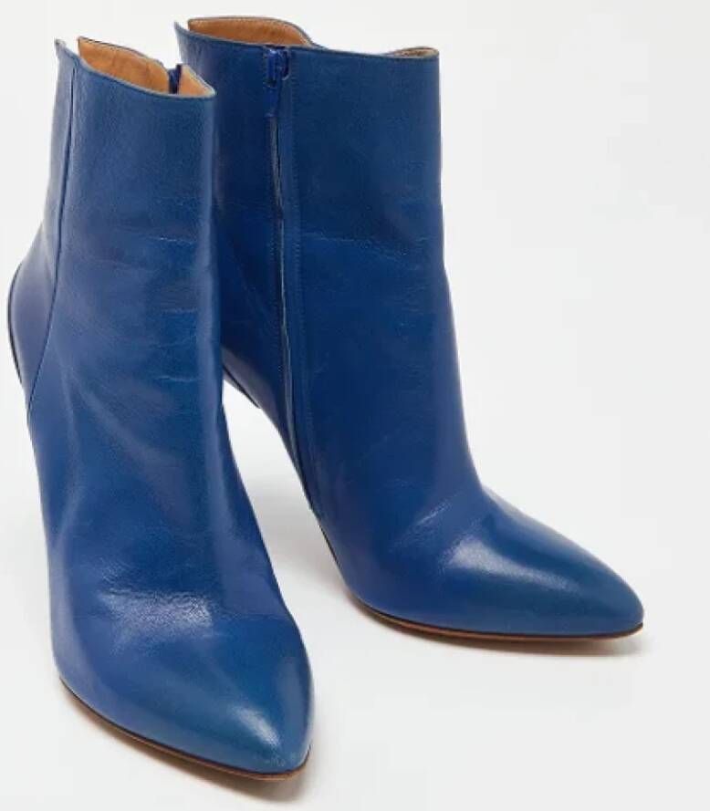 Maison Margiela Pre-owned Leather boots Blue Dames