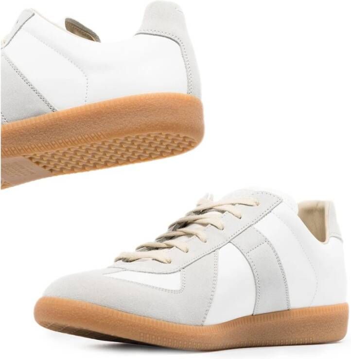Maison Margiela Witte Leren Sneakers Laag-Top Origineel Ontwerp Multicolor Heren