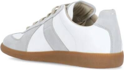 Maison Margiela Witte Leren Sneakers met Grijze Suède Inzetstukken White Heren - Foto 6