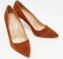 Manolo Blahnik Pre-owned Suede heels Brown Dames - Thumbnail 3