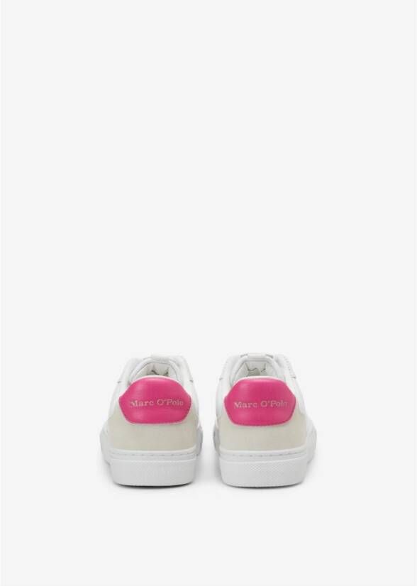 Marc O'Polo Leren Sneaker met Suède Accenten Pink Dames