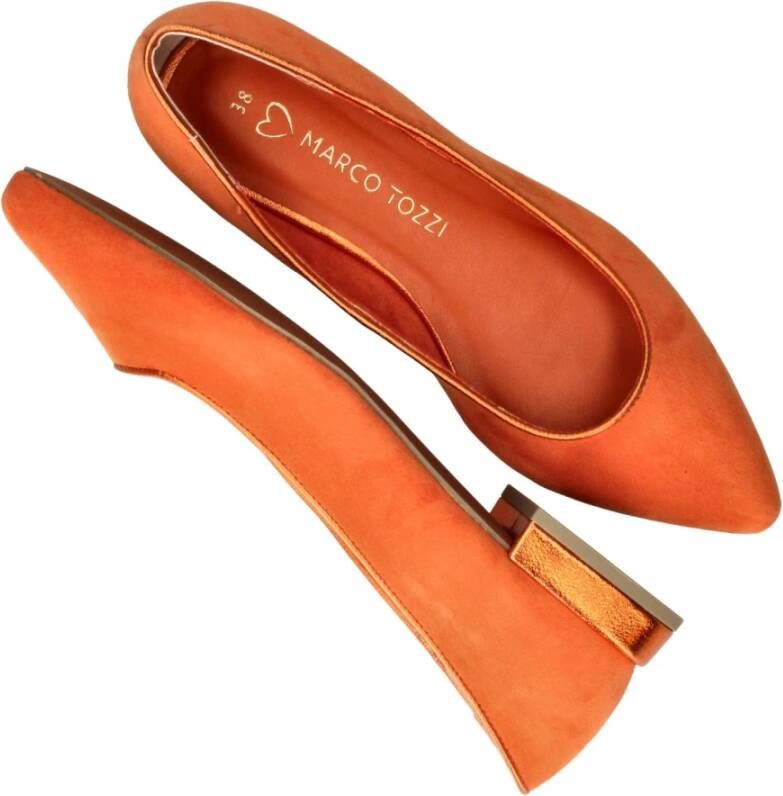 marco tozzi Oranje Metallic Ballerina Schoenen Orange Dames