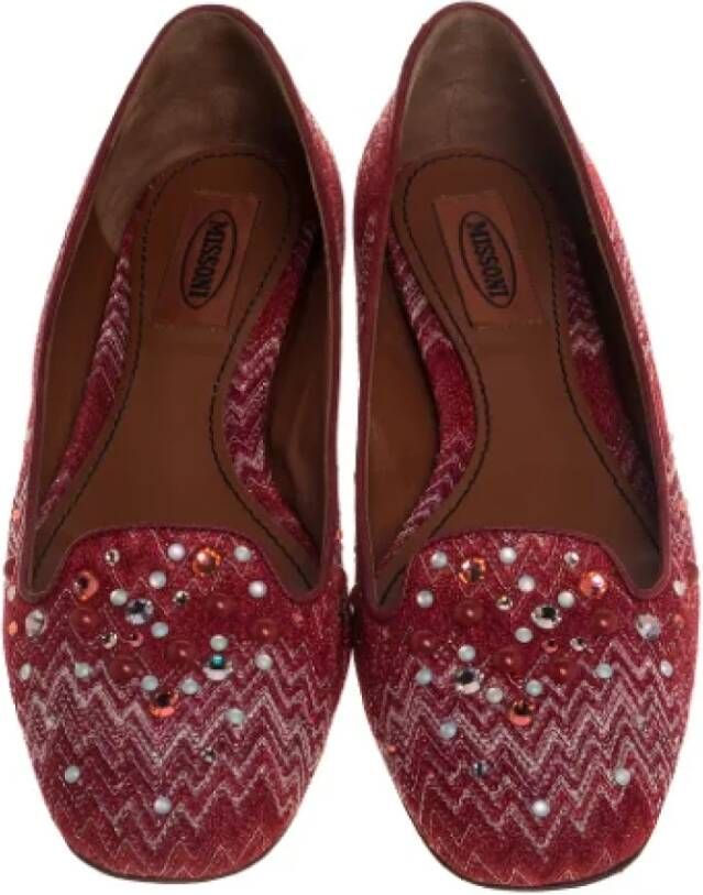 Missoni Pre-owned Fabric flats Red Dames