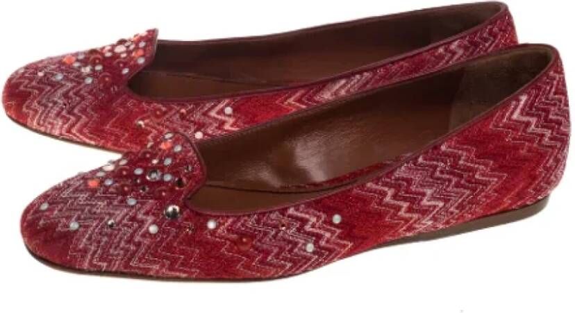 Missoni Pre-owned Fabric flats Red Dames