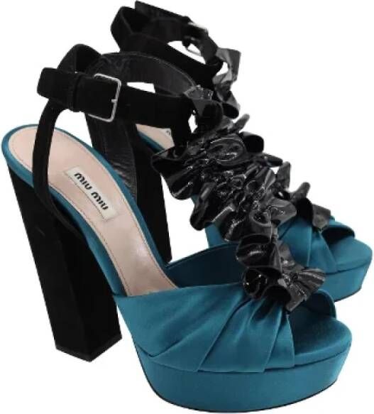 Miu Pre-owned Satin heels Blue Dames