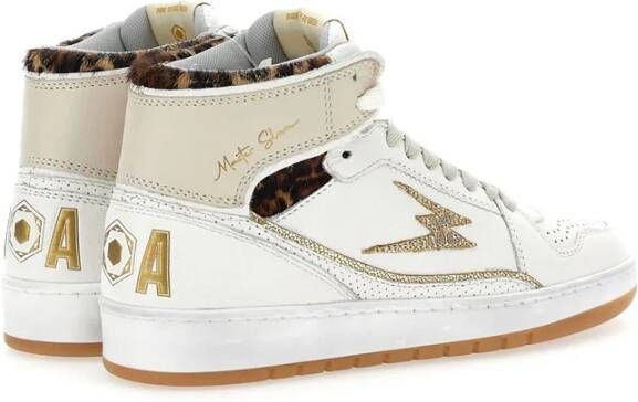 MOA Master OF Arts Leopard High Master Sneakers White Dames