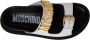 Moschino Platte sandalen met logo en metalen applicaties White Dames - Thumbnail 3