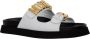 Moschino Platte sandalen met logo en metalen applicaties White Dames - Thumbnail 4