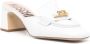 Moschino Witte Leren Sandalen met Vierkante Neus en Middelhoge Blokhak White Dames - Thumbnail 2