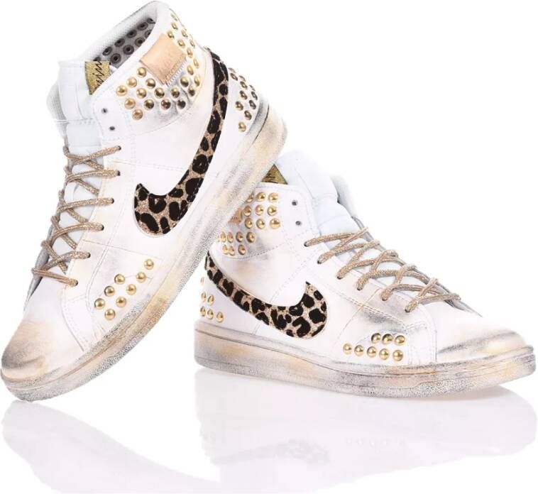 Nike Handgemaakte Wit Goud Sneakers Multicolor Dames