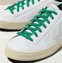 P448 Witte leren sneakers met groene accenten White Heren - Thumbnail 8
