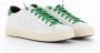 P448 Witte leren sneakers met groene accenten White Heren - Thumbnail 9