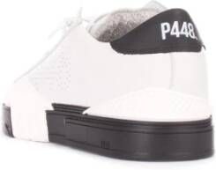 P448 Witte Leren Sneakers met Logo Wit Heren