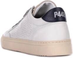 P448 Witte Leren Sneakers met Logo Wit Heren