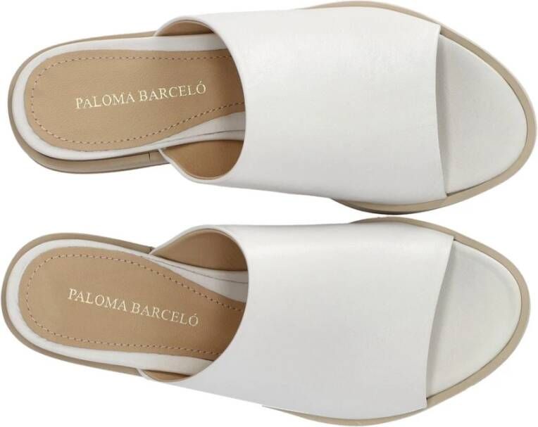 Paloma Barceló Witte Platform Slide Sandalen White Dames