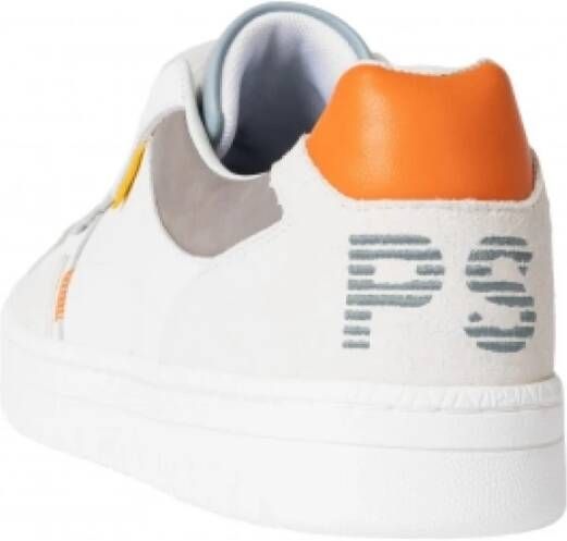 Paul Smith Witte leren sneakers met oranje spoiler Multicolor Heren