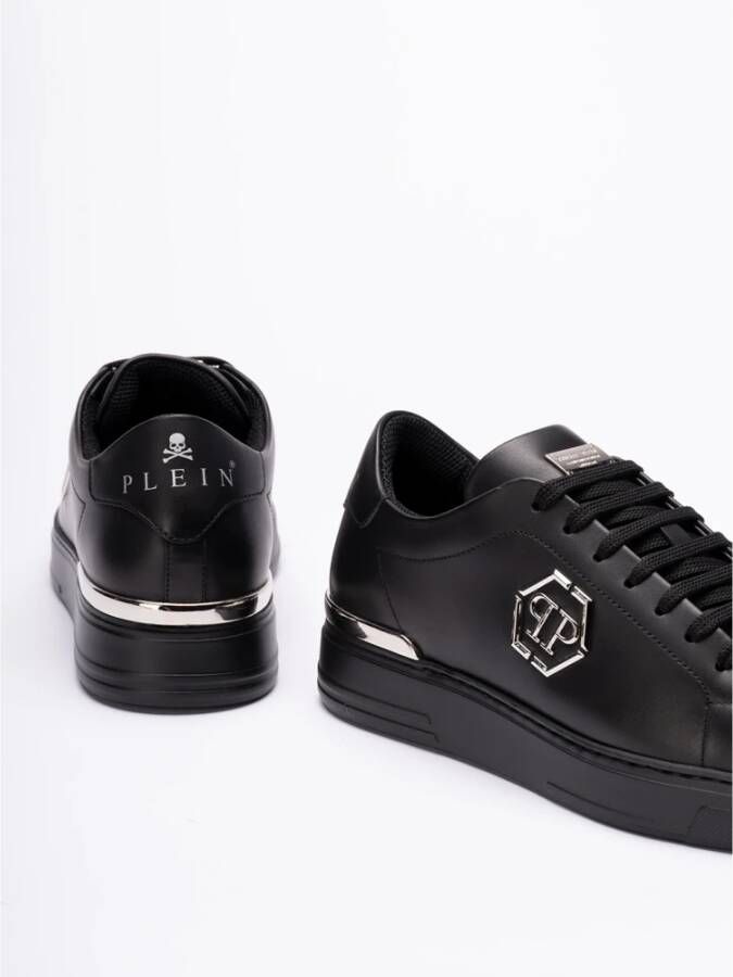 Philipp Plein Zwarte Hexagon Lage Sneakers Black Heren