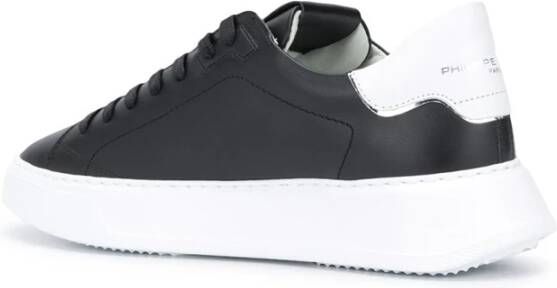 Philippe Model Zwart Wit Temple Lage Sneakers Black Heren