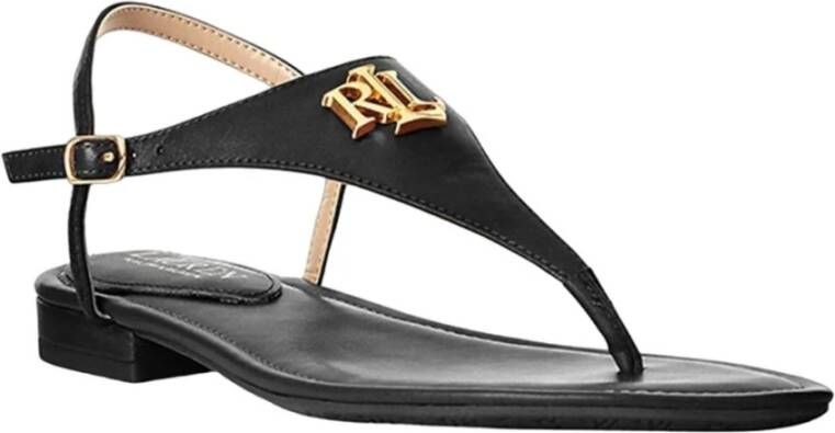 Polo Ralph Lauren Dames sandalen an zwart leer Black Dames