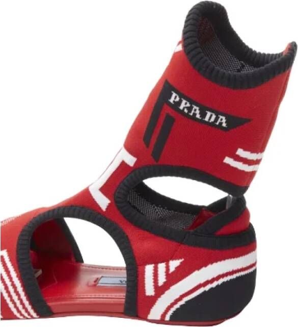 Prada Vintage Pre-owned Fabric sandals Red Dames