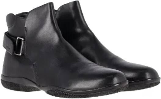 Prada Vintage Pre-owned Leather boots Black Heren