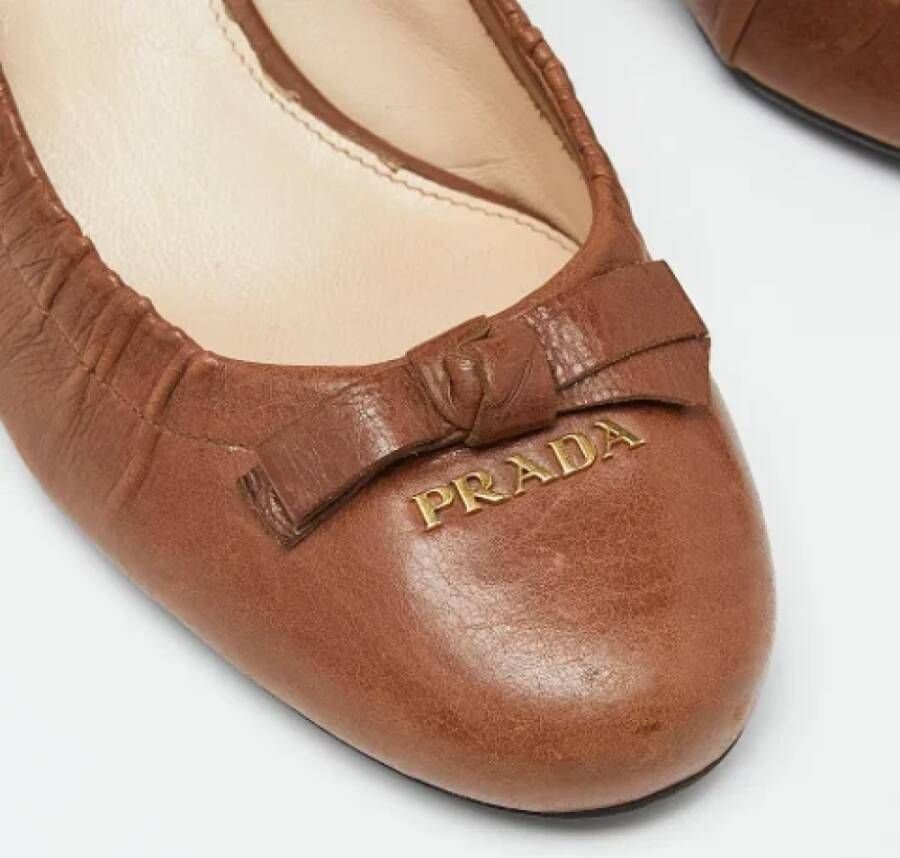 Prada Vintage Pre-owned Leather heels Brown Dames