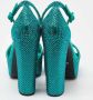 Prada Vintage Pre-owned Satin sandals Green Dames - Thumbnail 5