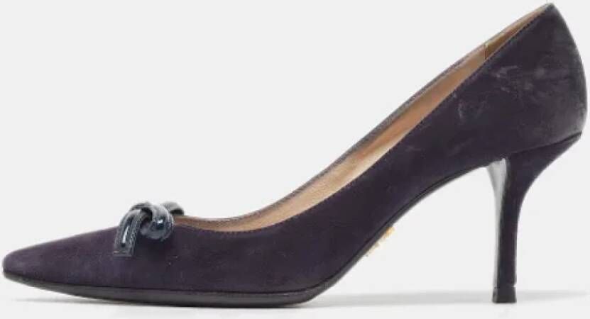 Prada Vintage Pre-owned Suede heels Blue Dames