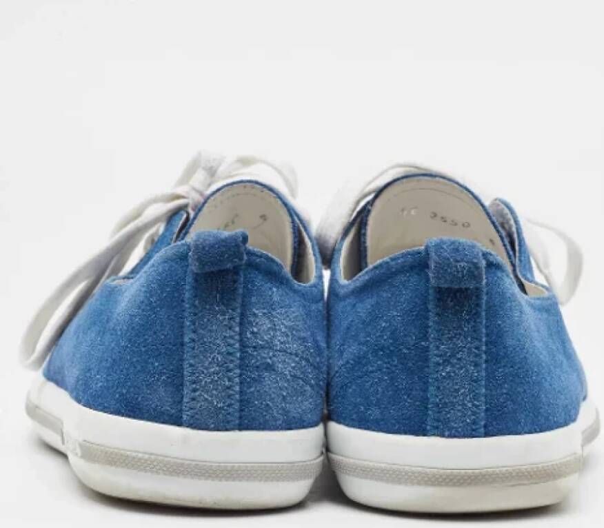 Prada Vintage Pre-owned Suede sneakers Blue Heren