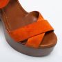Ralph Lauren Pre-owned Suede sandals Orange Dames - Thumbnail 6
