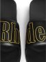 Rhude Logo Print Leren Slides Black Heren - Thumbnail 3