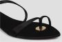 Saint Laurent Luxe Satin Almond Toe Slides Black Dames - Thumbnail 3