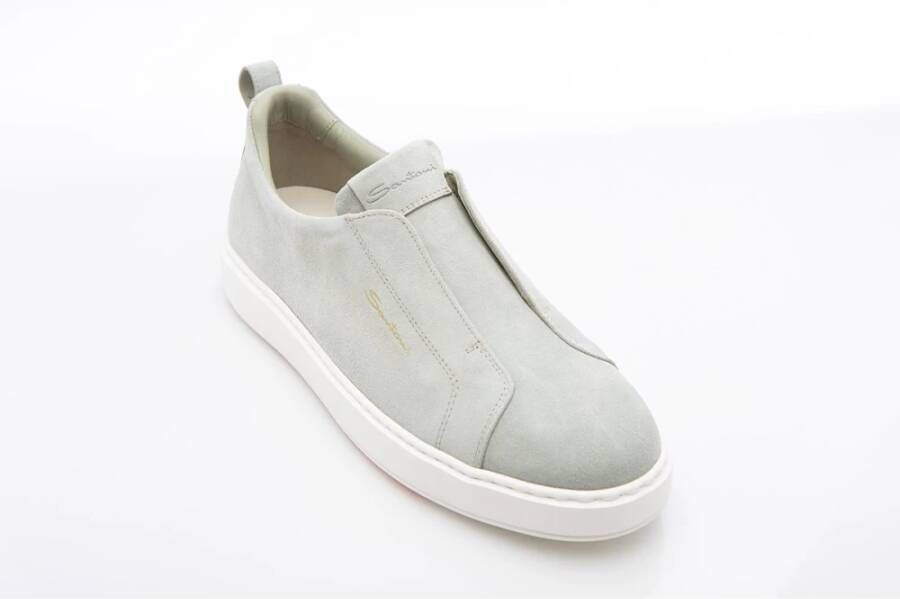 Santoni Sportieve Slip-On Sneaker Bianco Arancio Gray Heren