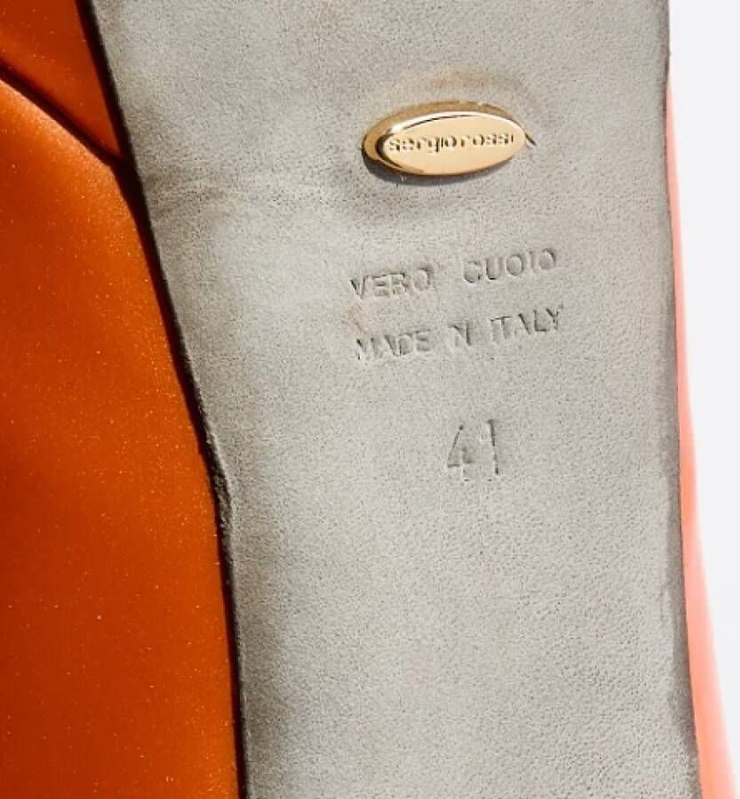 Sergio Rossi Pre-owned Leather heels Orange Dames