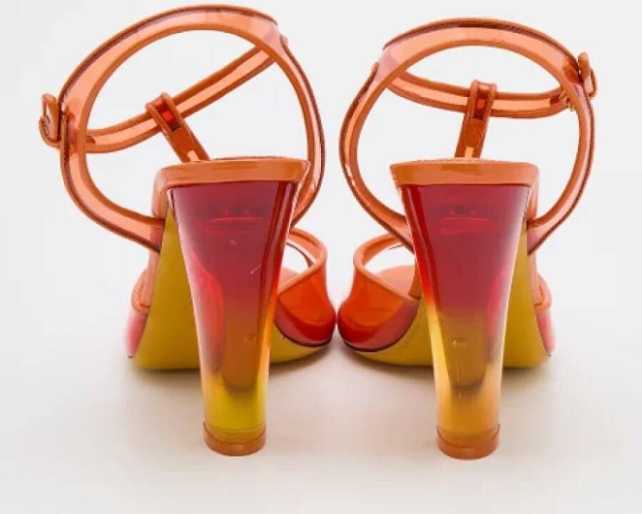 Sergio Rossi Pre-owned Leather sandals Orange Dames