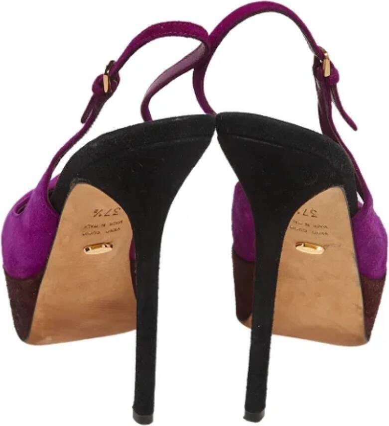 Sergio Rossi Pre-owned Suede sandals Purple Dames