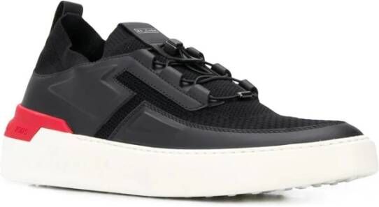 TOD'S Zwarte Gesloten Platte Sneakers Black Heren