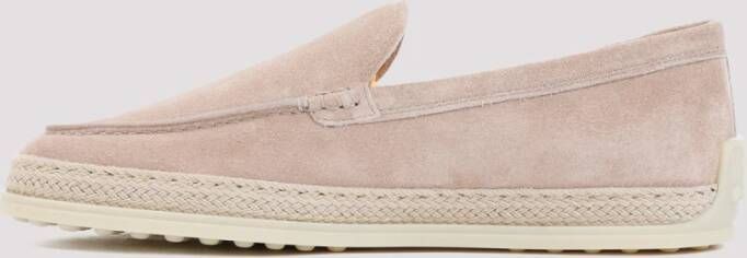 TOD'S Suede Leather Loafers Pink Dames