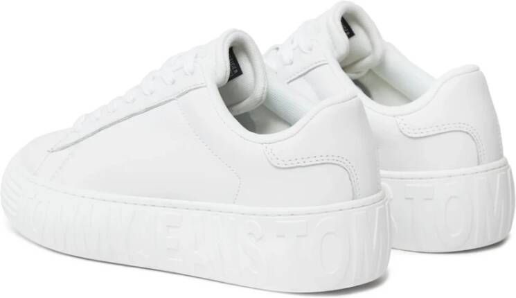 Tommy Hilfiger Witte Leren Sneakers voor Vrouwen White Dames
