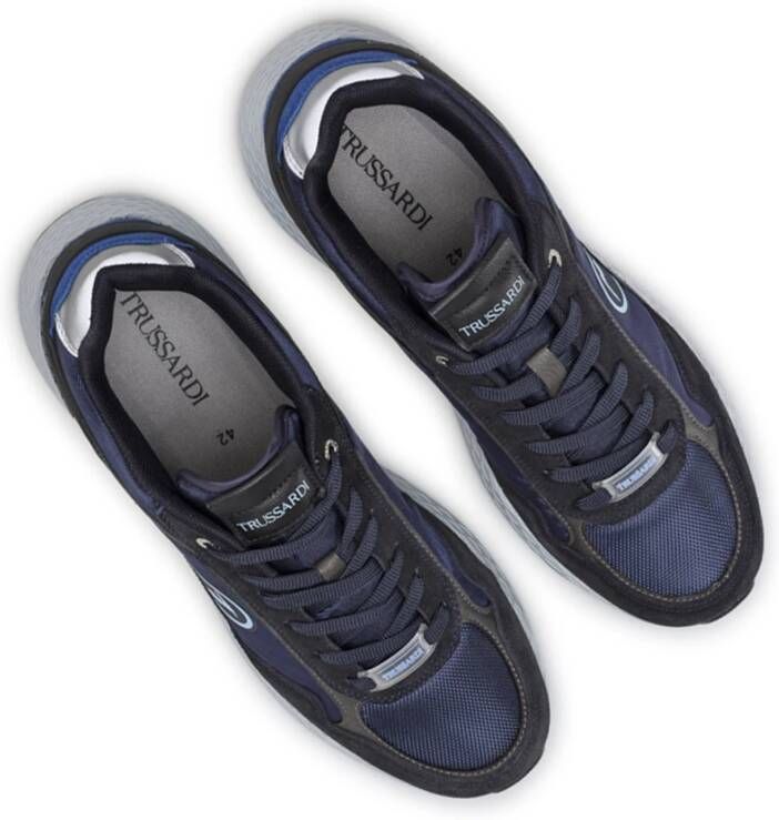 Trussardi Sneakers Kevin Kioto leer Blauw Heren