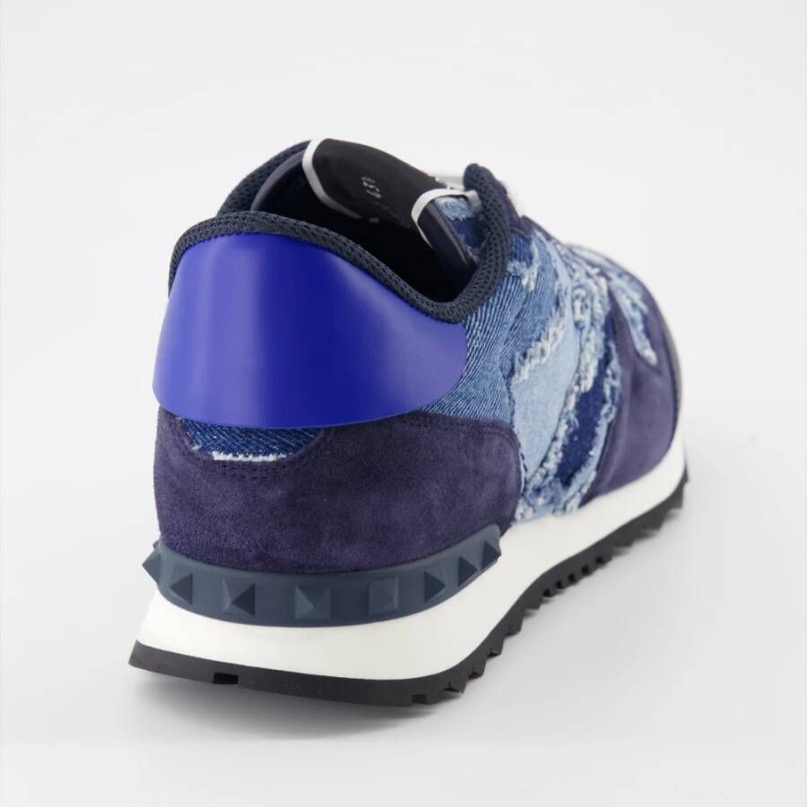 Valentino Garavani Denim Rockrunner Sneakers Blue Heren