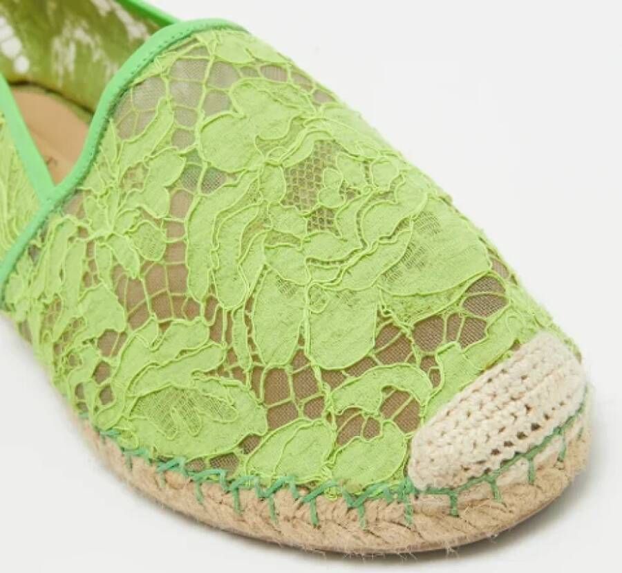 Valentino Vintage Pre-owned Lace espadrilles Green Dames