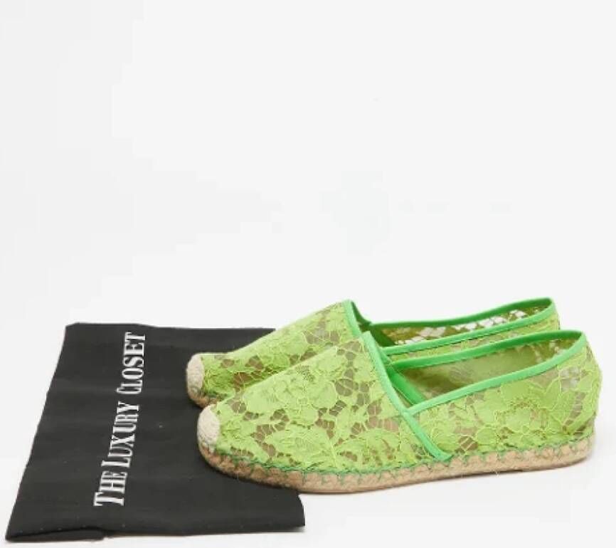 Valentino Vintage Pre-owned Lace espadrilles Green Dames
