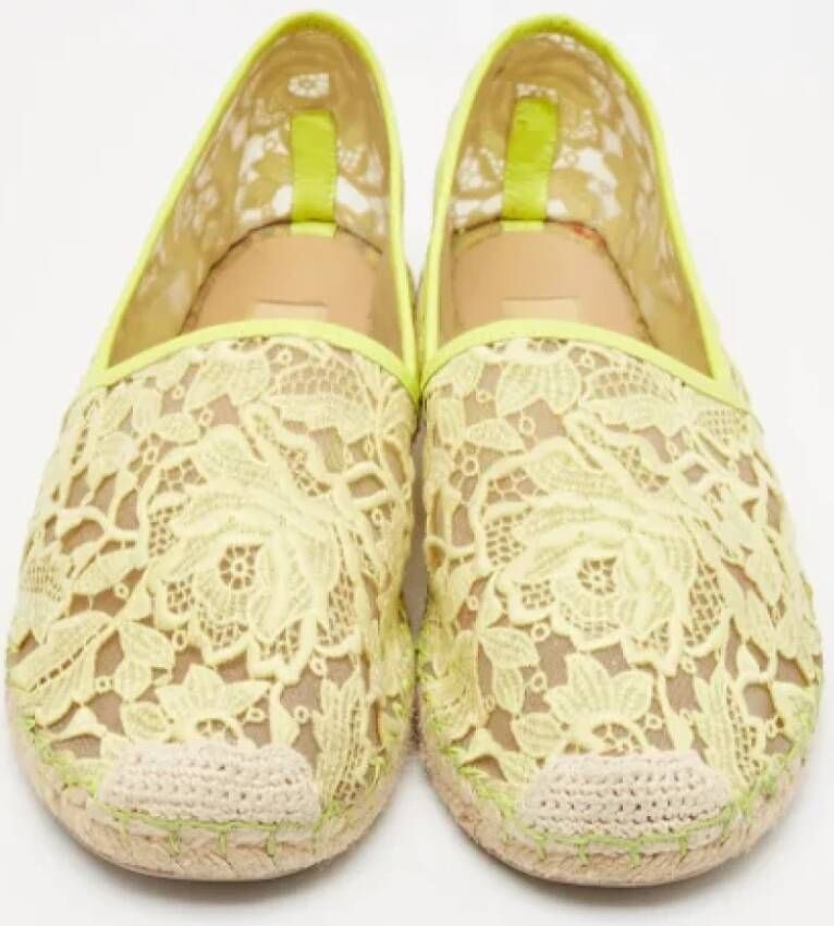 Valentino Vintage Pre-owned Lace espadrilles Yellow Dames