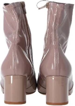 Valentino Vintage Pre-owned Leather boots Beige Dames