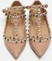 Valentino Vintage Pre-owned Leather flats Beige Dames - Thumbnail 3