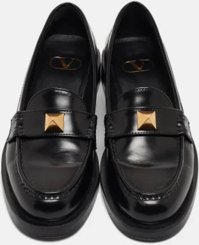 Valentino Vintage Pre-owned Leather flats Black Dames