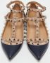 Valentino Vintage Pre-owned Leather flats Blue Dames - Thumbnail 3