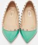 Valentino Vintage Pre-owned Leather flats Green Dames - Thumbnail 3